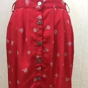 SUPER CUTE RED SKIRT WITH BICYCLES SIZE XXL